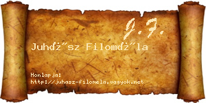 Juhász Filoméla névjegykártya